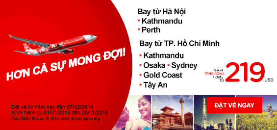 Bay cung Air Asia ve may bay 219usd