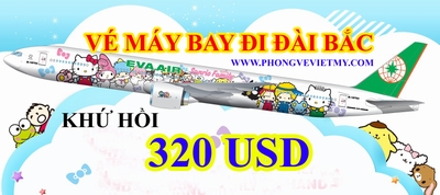 Eva Air ve may bay di dai bac 320usd