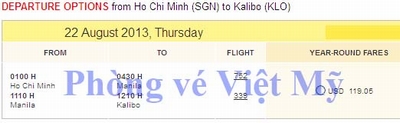 Vé máy bay đi Kalibo 119 USD 1 Kalibo 22july13