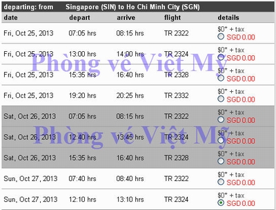 Tiger airways ban ve 0dong singapore ve sai gon