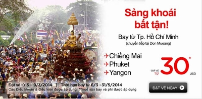 Sảng khoái bất tận tại Yangon với vé giá rẻ 30 USD 1 air asia di yangon 30usd 3mar