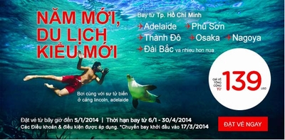 Du lịch năm mới cùng vé đi Đài Bắc 139 USD 2 air asia khuyen mai tet 23de