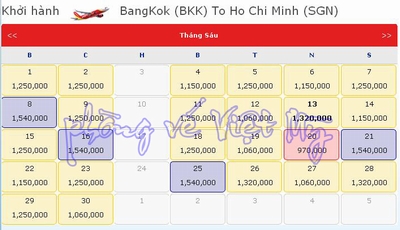 vé máy bay Bangkok về HCM giá 970,000 VNĐ 1 bangkok ve tphcm 30may131