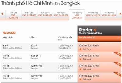 Cách đặt vé đi Bangkok giá rẻ 2,418,000 VNĐ 2 jetstar ve may bay di bangkok 5no