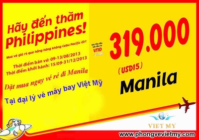 Nhanh tay mua ngay vé máy bay đi Manila 15 USD 1 nhanh tay mua ngay ve may bay di manila 15usd 10aug13