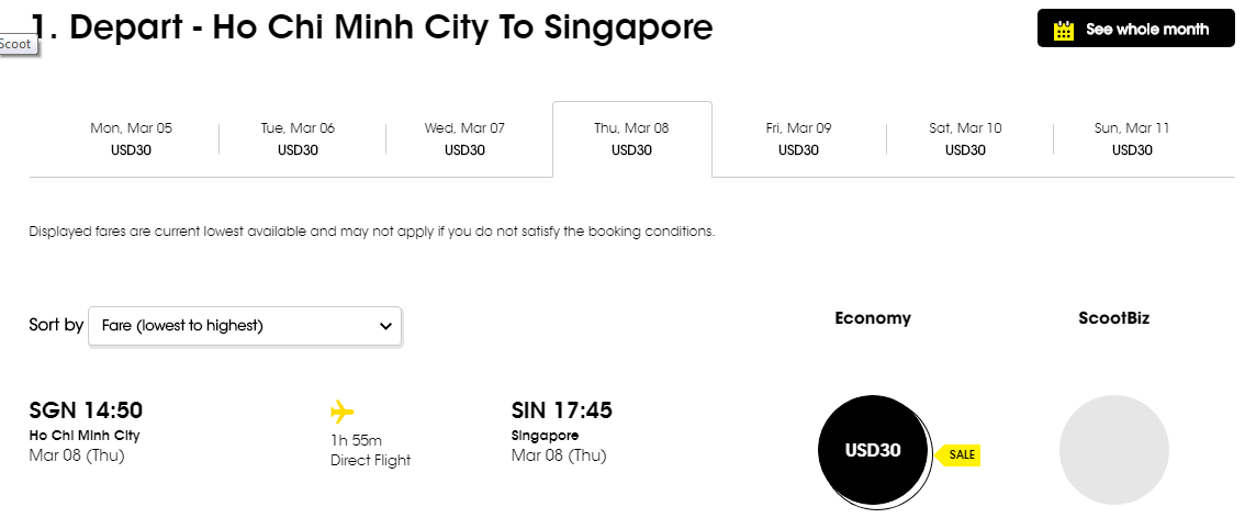 vé máy bay từ TPHCM đi SIngapore