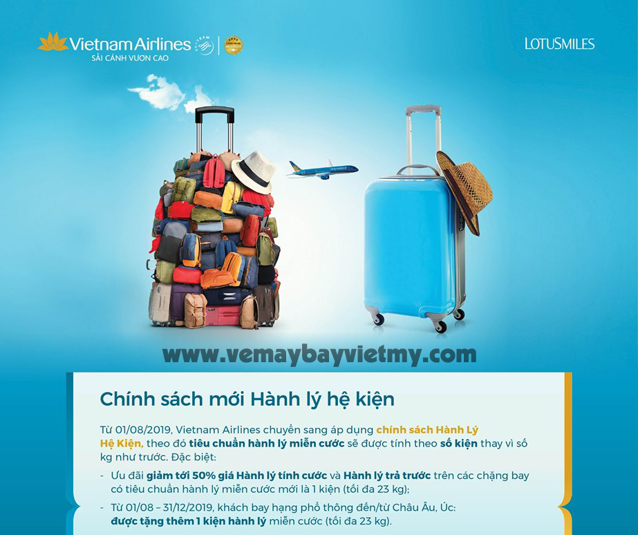 Vietnam Airlines thay đổi chính sách hành lý từ 01/08/2019