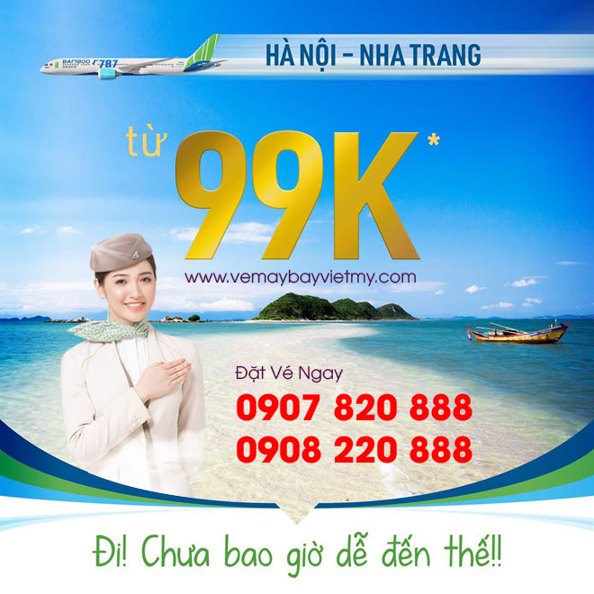 vé máy bay Hà Nội Nha Trang Bamboo Airways