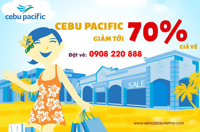 Cebu Pacific giảm 70% giá vé máy bay