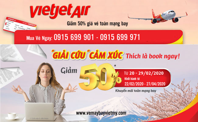 Vietjet Air giảm 50% giá vé máy bay toàn mạng