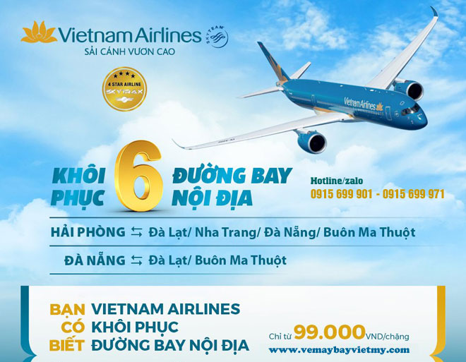 Vietnam Airlines khôi phục bay nội địa