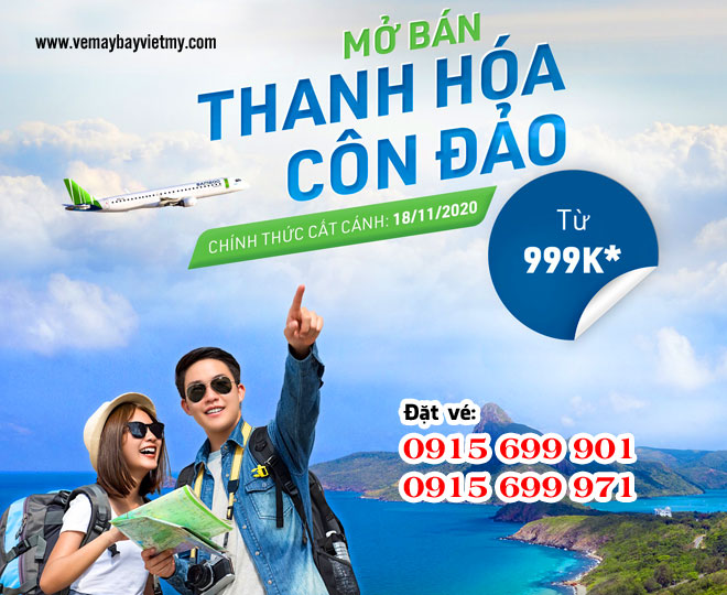 Bamboo Airways mở bán vé chặng bay Thanh Hóa - Côn Đảo