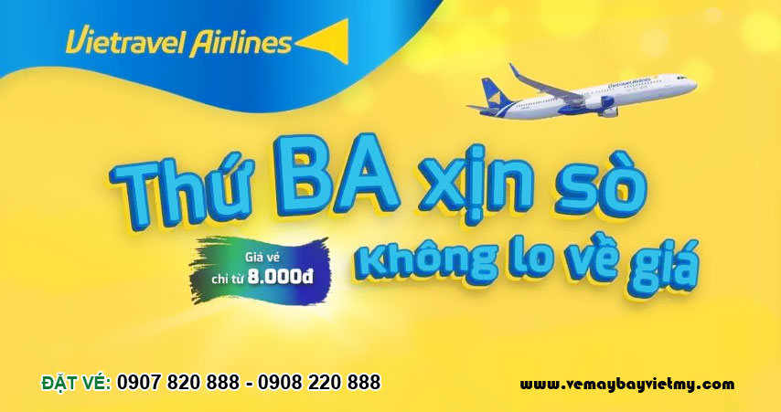 Vietravel airlines tung vé chỉ từ 8k