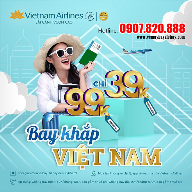 Vietnam Airlines ưu đãi vé 39k