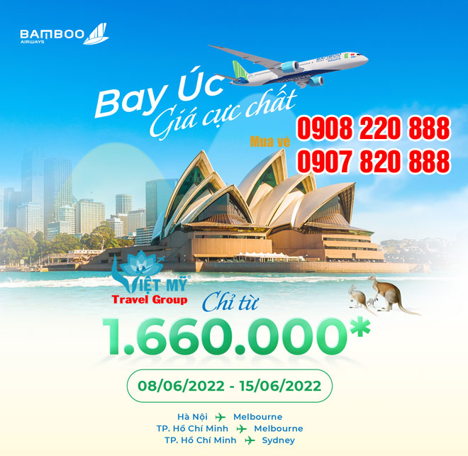 Bamboo vé máy bay đi Úc