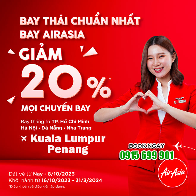 Air Asia giảm giá vé đi Kuala Lumpur