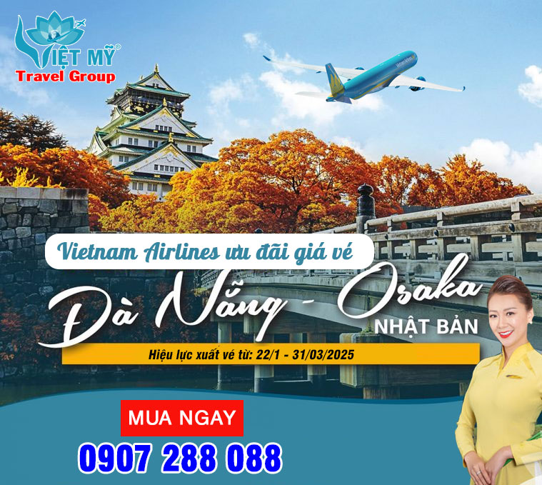 Vietnam Airlines ưu đãi giá vé từ Đà Nẵng đi Osaka