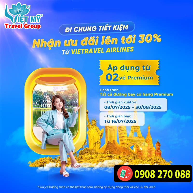 Đi chung tiết kiệm - Vietravel ưu đãi lên tới 30%