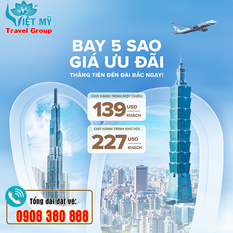 STARLUX Airlines ưu đãi bay Đài Bắc giá chỉ từ 139 USD