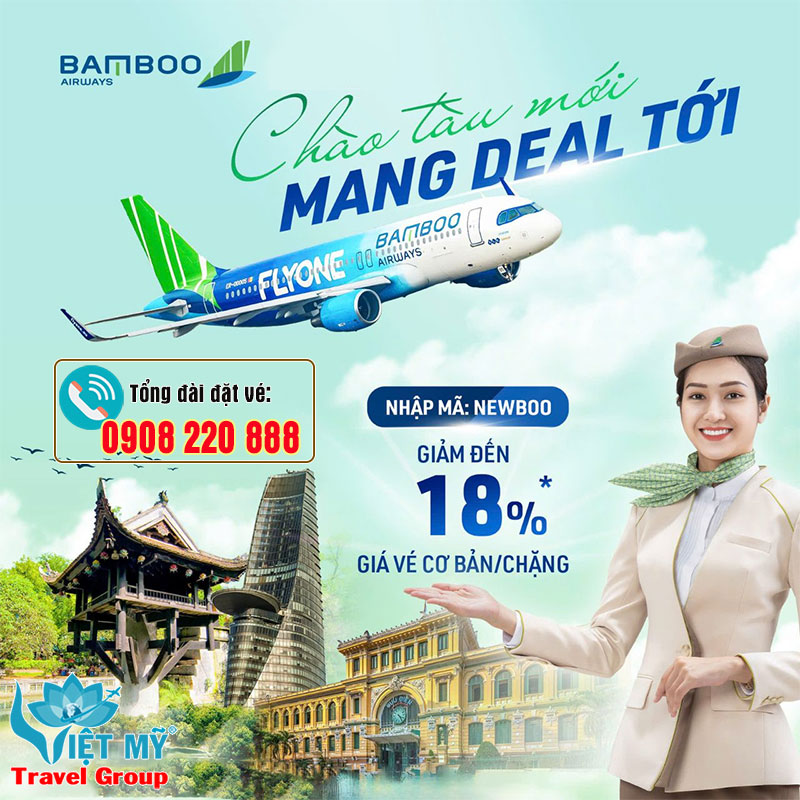 Chào tàu mới - Mang deal tới Bamboo Airways giảm đến 18% giá vé 1 Chào tàu mới - Mang deal tới Bamboo Airways giảm đến 18% giá vé