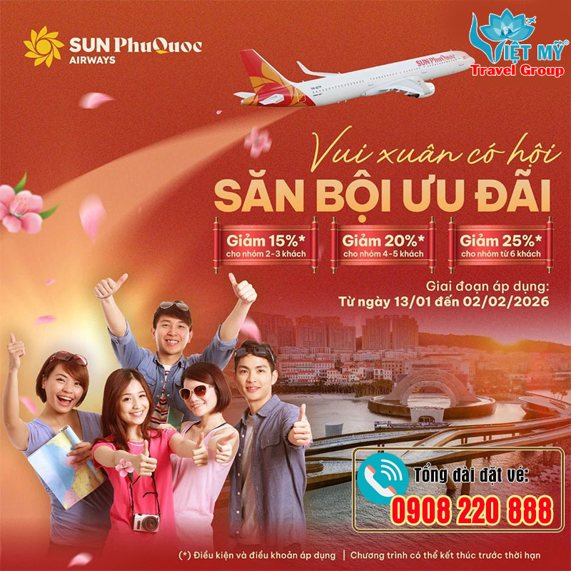 Vui xuân có hội săn bội ưu đãi cùng Sun PhuQuoc Airways
