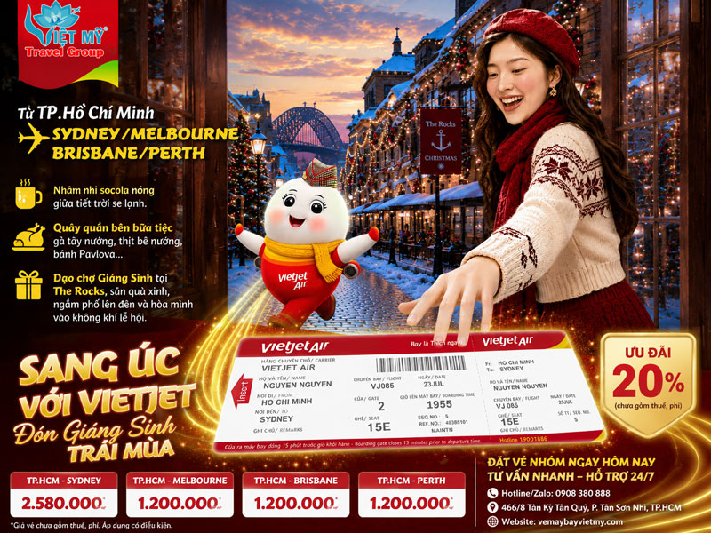 Sang Úc với Vietjet đón giáng sinh trái mùa 1 Sang Úc với Vietjet đón giáng sinh trái mùa
