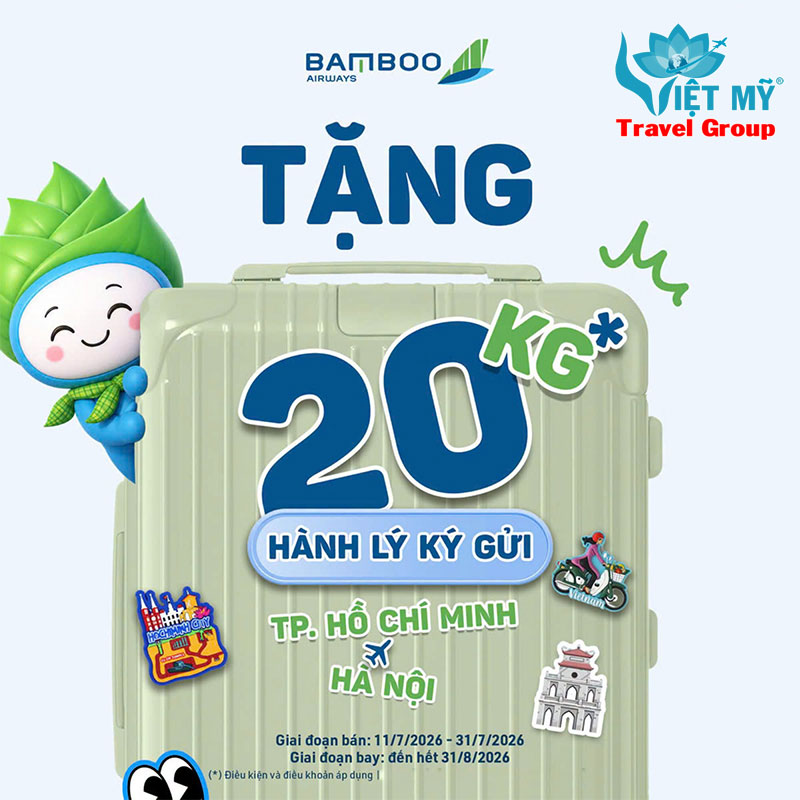 Bay thả ga - Miễn phí 20 kg hành lý ký gửi cùng Bamboo Airways 1 Bay thả ga - Miễn phí 20 kg hành lý ký gửi cùng Bamboo Airways