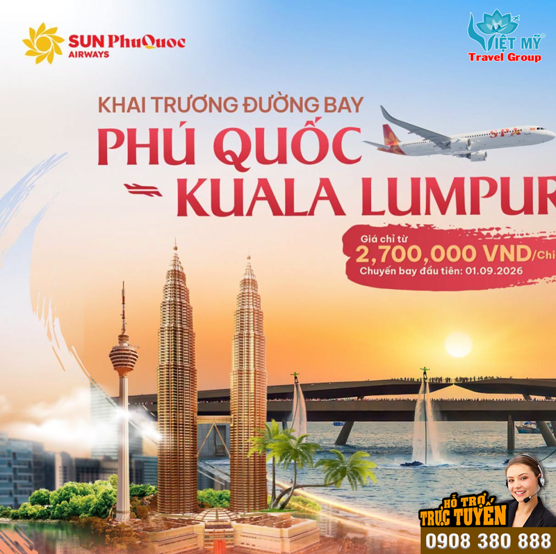 Sun PhuQuoc Airways mở đường bay Phú Quốc - Kuala Lumpur