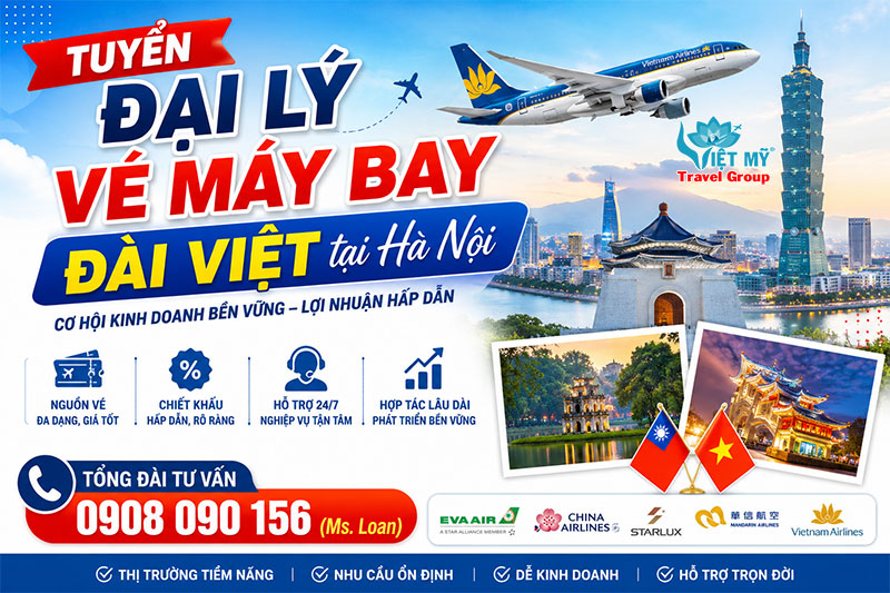 Tuyển đại lý vé máy bay Đài Việt tại Hà Nội 1 Tuyển đại lý vé máy bay Đài Việt tại Hà Nội