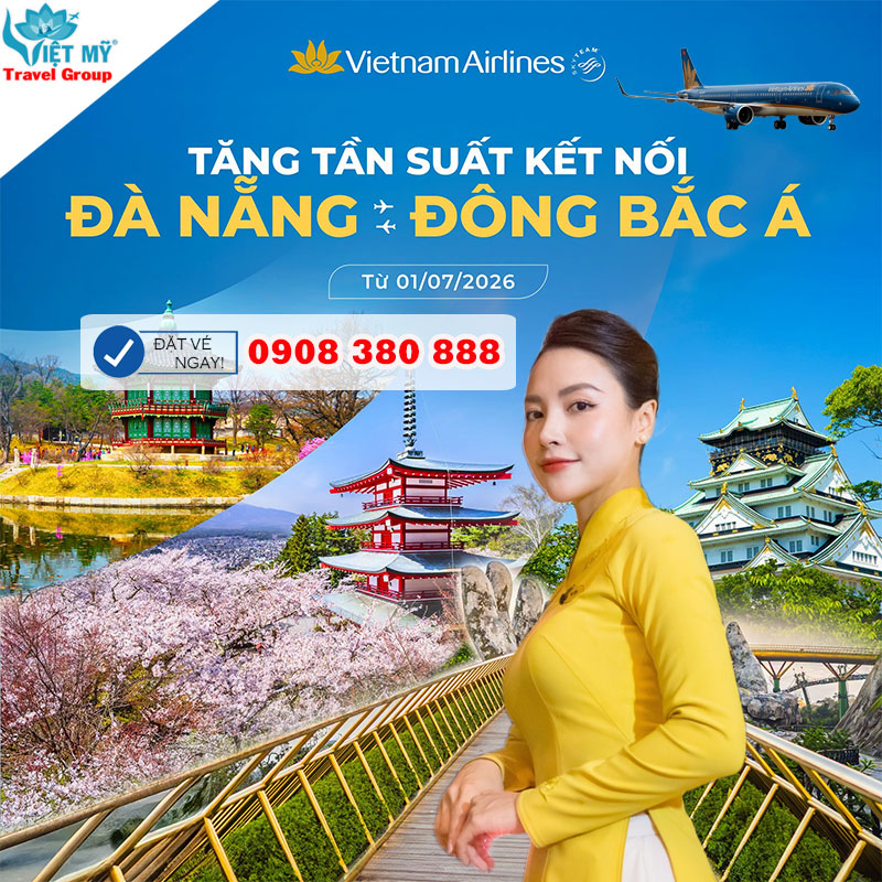 Vietnam Airlines tăng tần suất chuyến bay thẳng từ Đà Nẵng đến Seoul, Tokyo và Osaka 1 Vietnam Airlines tăng tần suất chuyến bay thẳng từ Đà Nẵng đến Seoul, Tokyo và Osaka