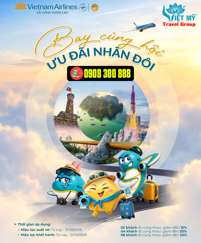 Bay cùng hội - Ưu đãi nhân đôi cùng Vietnam Airlines 1 Bay cùng hội - Ưu đãi nhân đôi cùng Vietnam Airlines