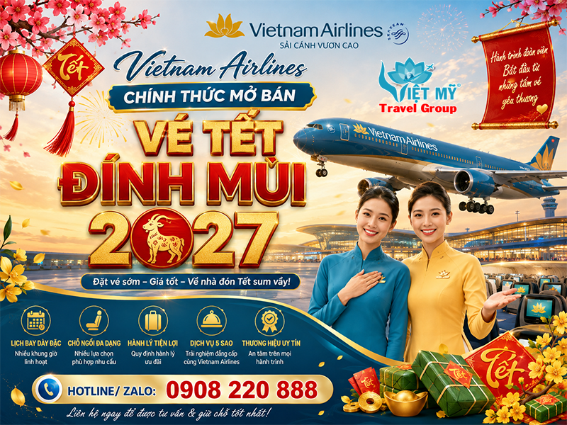Vietnam Airlines chính thức mở bán vé tết Đính Mùi 2027