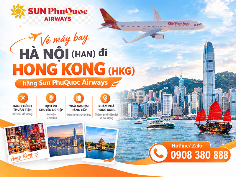 Vé máy bay Hà Nội (HAN) đi Hong Kong (HKG) hãng Sun PhuQuoc Airways 1 Vé máy bay Hà Nội (HAN) đi Hong Kong (HKG) hãng Sun PhuQuoc Airways