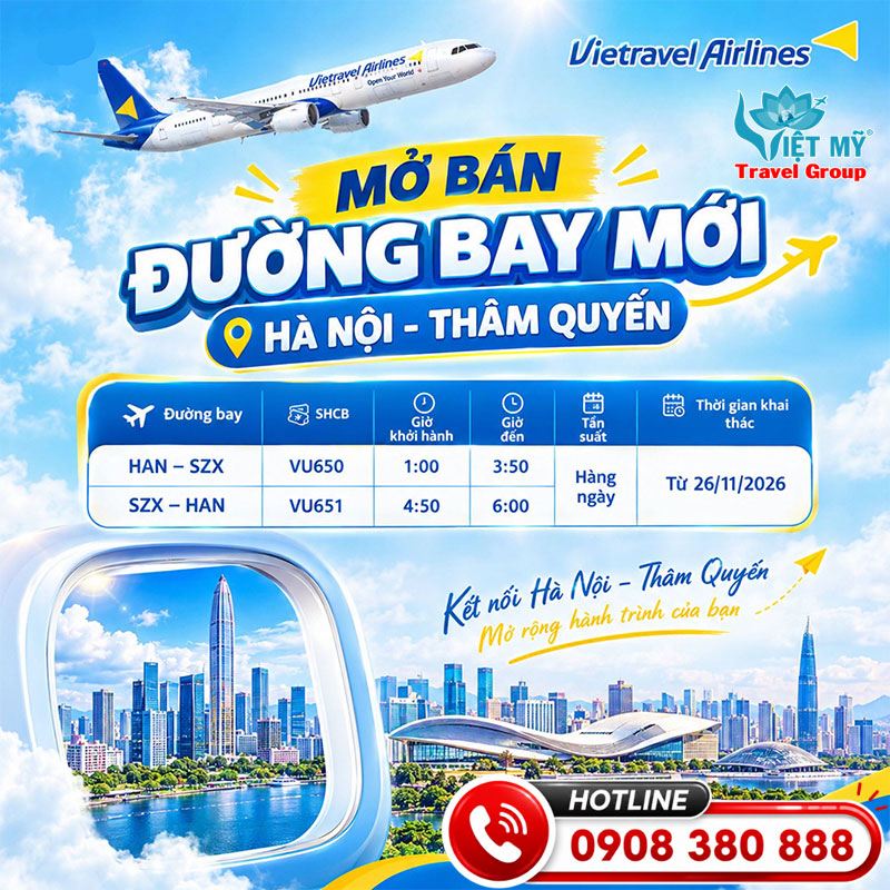 Vietravel Airlines mở đường bay mới Hà Nội - Thẩm Quyến 1 Vietravel Airlines mở đường bay mới Hà Nội - Thẩm Quyến