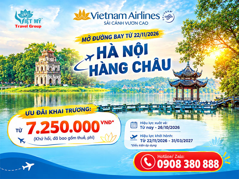 Vietnam Airlines mở đường bay thẳng Hà Nội - Hàng Châu