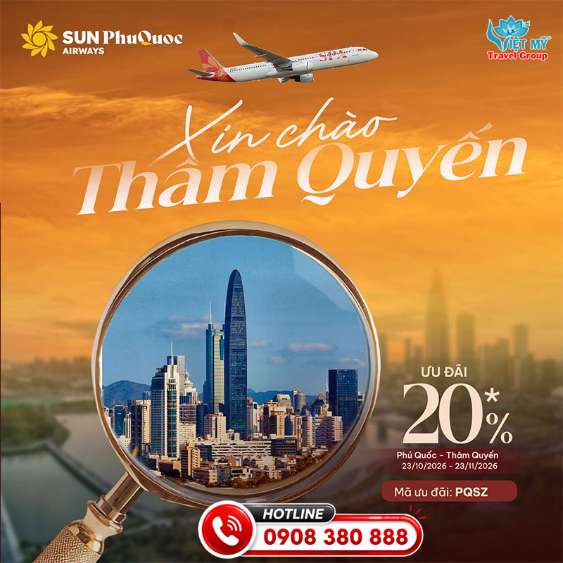 Bay thẳng Phú Quốc - Thẩm Quyến Sun PhuQuoc Airways giảm đến 20% 1 Bay thẳng Phú Quốc - Thẩm Quyến Sun PhuQuoc Airways giảm đến 20%